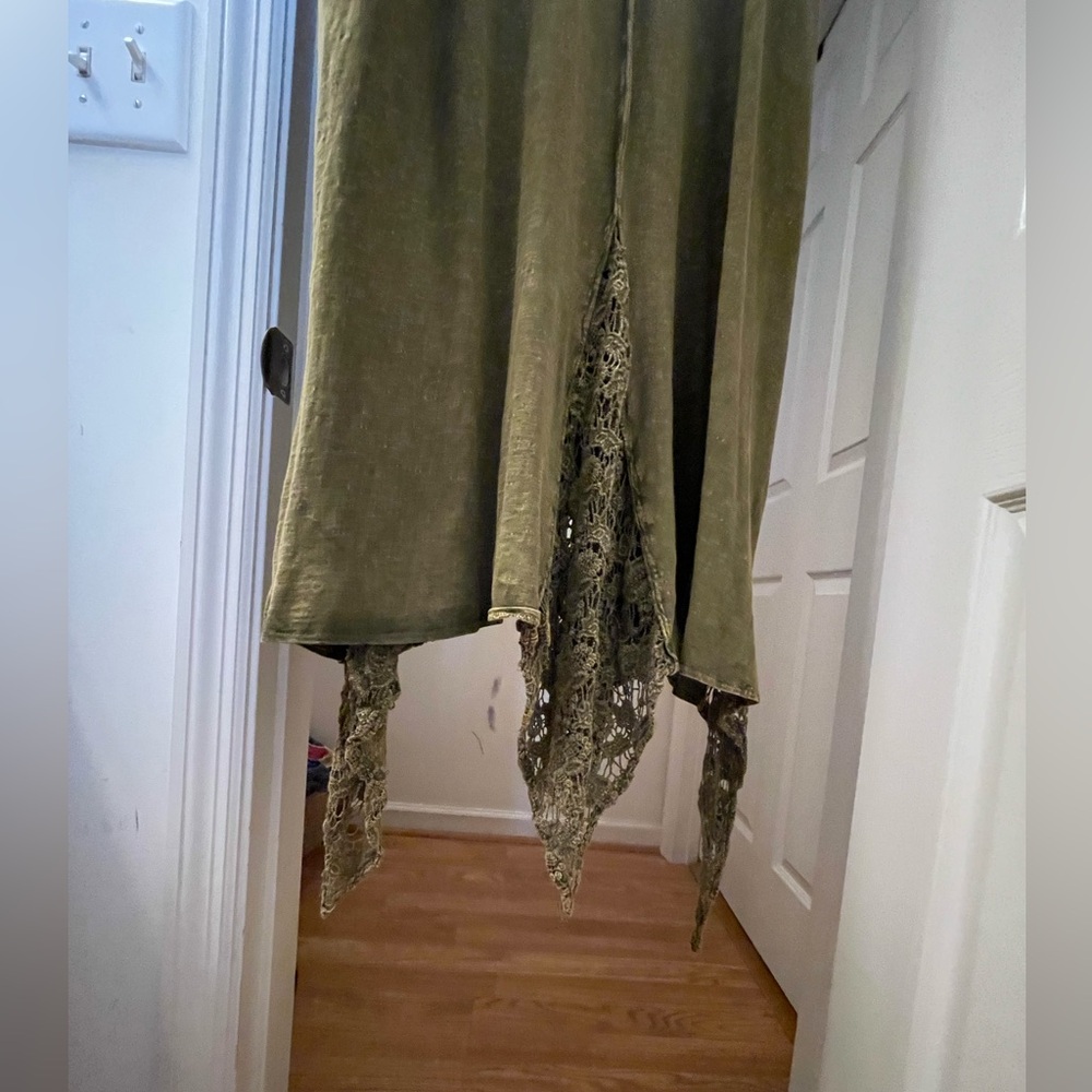 FOR SUE. DO NOT BUY Jaded Gypsy Sleeveless Olive Green Maxi Dress with Lace - Picture 11 of 15